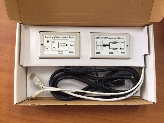 AVTech Power over Ethernet PoE Injector + Splitter Kit; 12V -- NOS