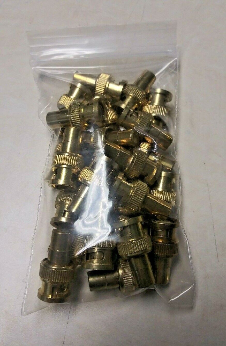 BNC Male to RCA Female Adapters, Gold Color - Lot of 23