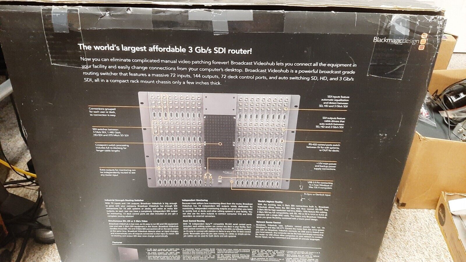 Blackmagic Design Broadcast Videohub Routing Switcher 72 Inputs x 144 Outputs - Image 3