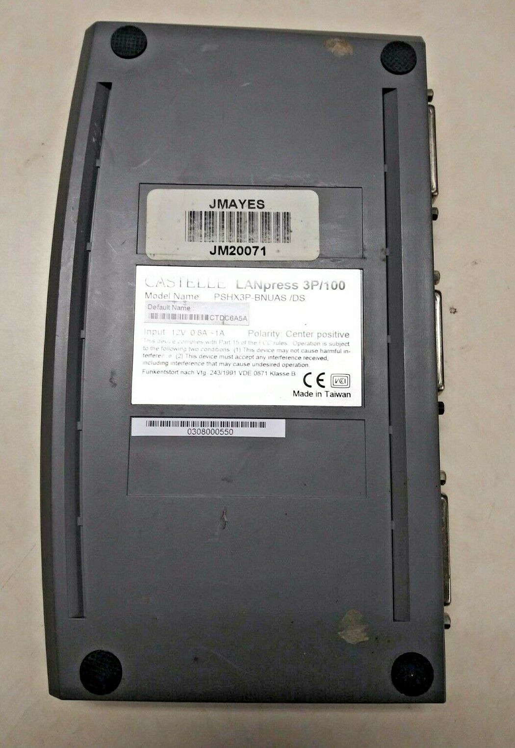 Castell LANpress 3P/100 PSHX3P-BNUAS/DS 3 Port DB-25 Print Server Parallel - Image 2