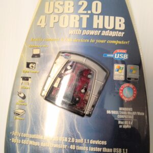 CyberPower USB 2.0 4 Port Hub With Power Adapter CP-H420P NEW Sealed