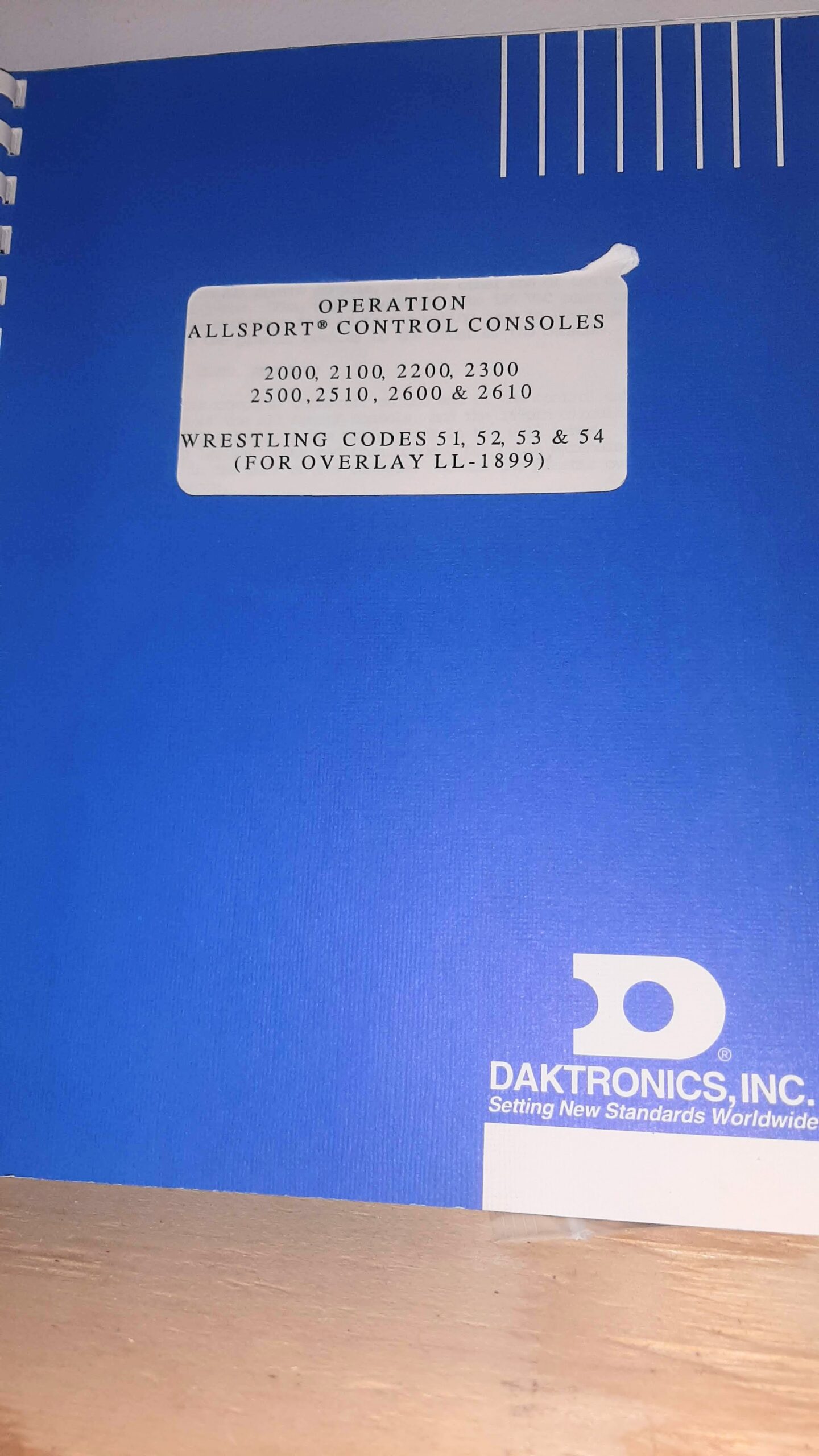 Daktronics All Sport LL1899 Wrestling Overlay & 2000 Series Wrestling Manual - Image 4