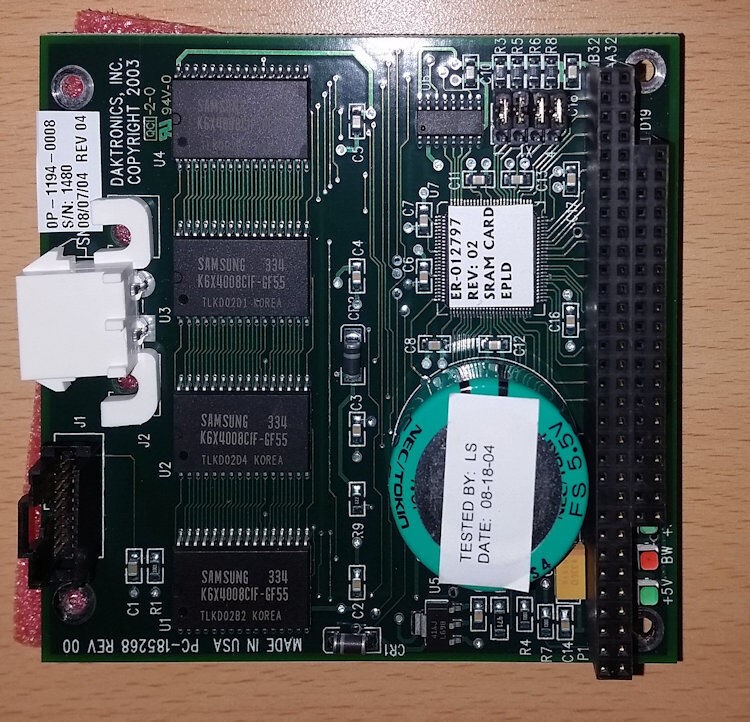 Daktronics OP-1194-0008 Vanguard PC104 Non Volatile SRAM Memory Card PC-185268