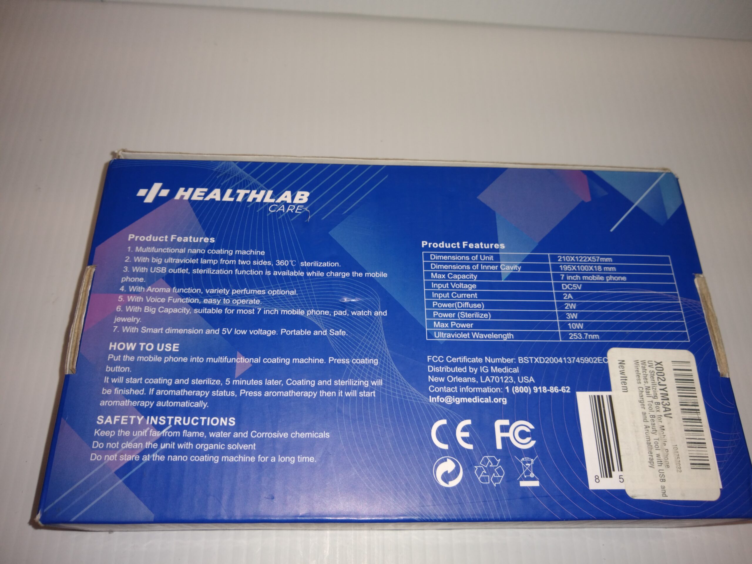 Healthlab Care UV 10 UVC Ultraviolet Sterilization Box 210x122x57mm - Image 2