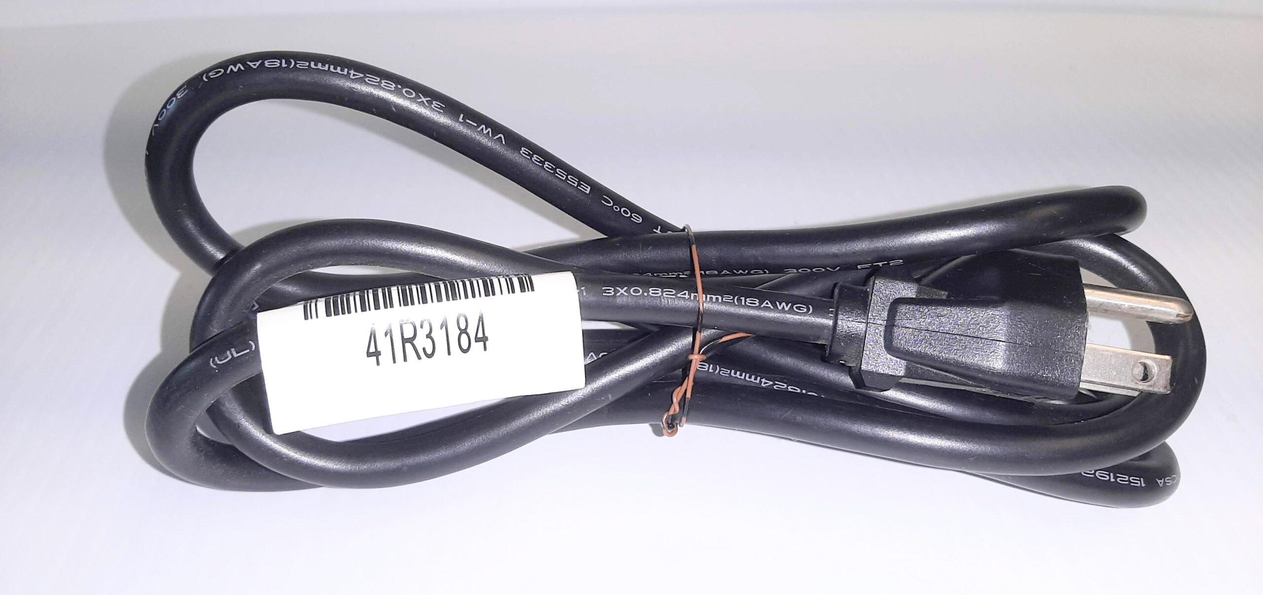 Heavy Duty AC Power Cord 3 Prong Approx. 5 ft. 18AWG 300 Volt E55333 VW-1