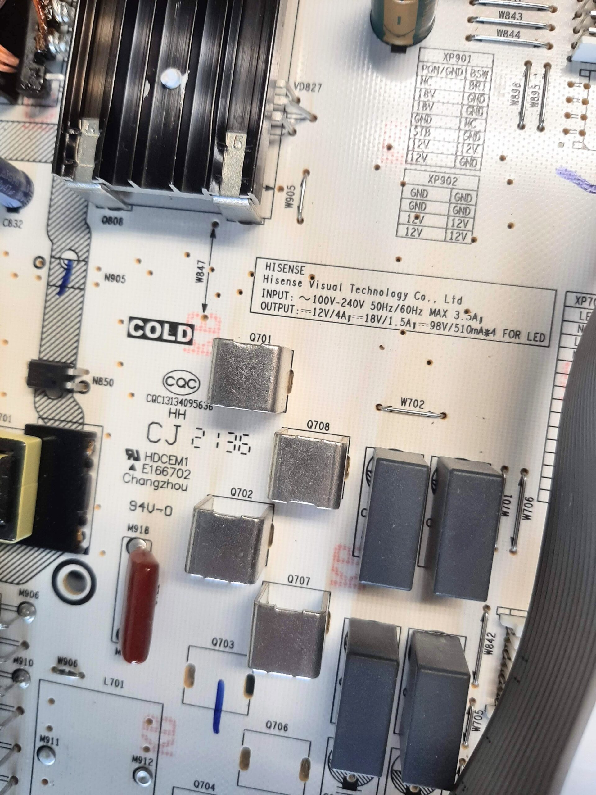 Hisense Model 75R6E4 TV PCB Board Set a82 - Image 2