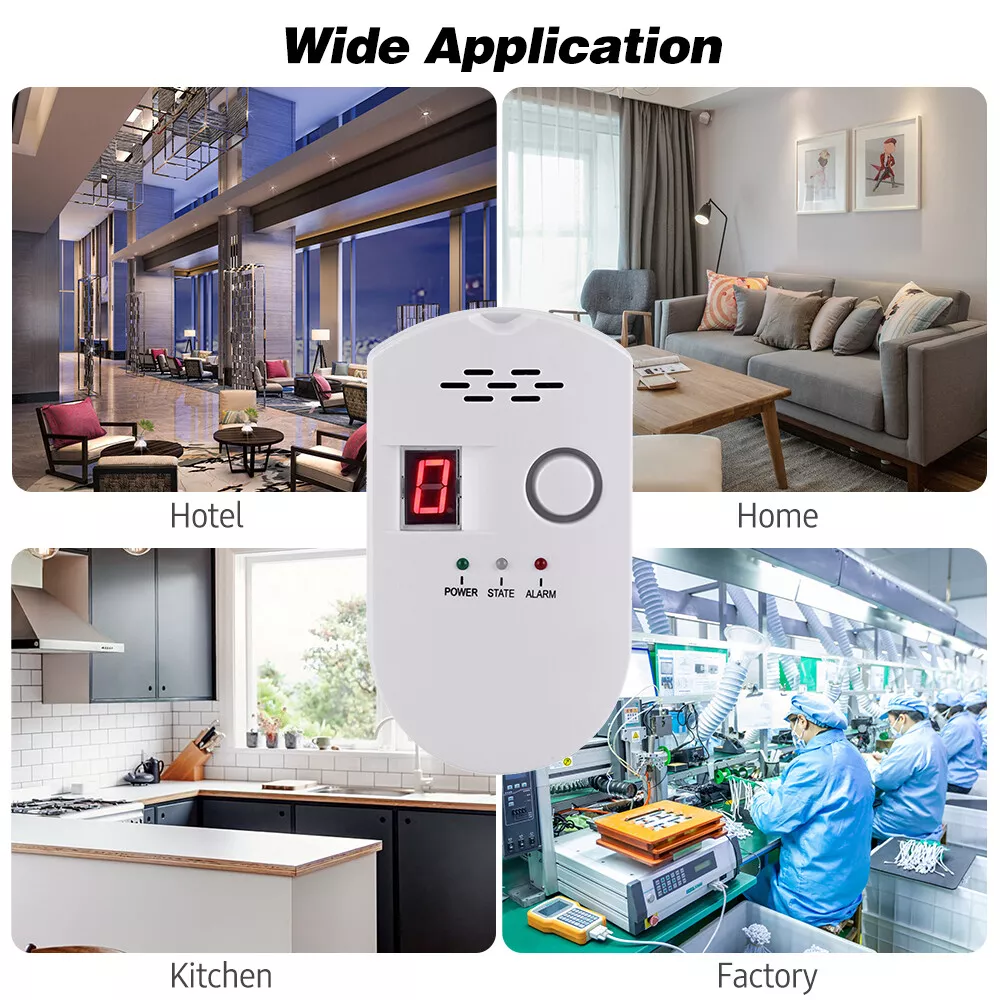 Home Plug-in Digital Coal/Natural Gas Detector Combustible Gas Leak Alarm: Read - Image 2