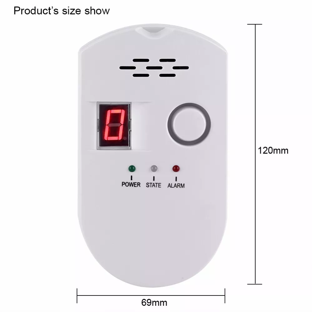 Home Plug-in Digital Coal/Natural Gas Detector Combustible Gas Leak Alarm: Read - Image 3