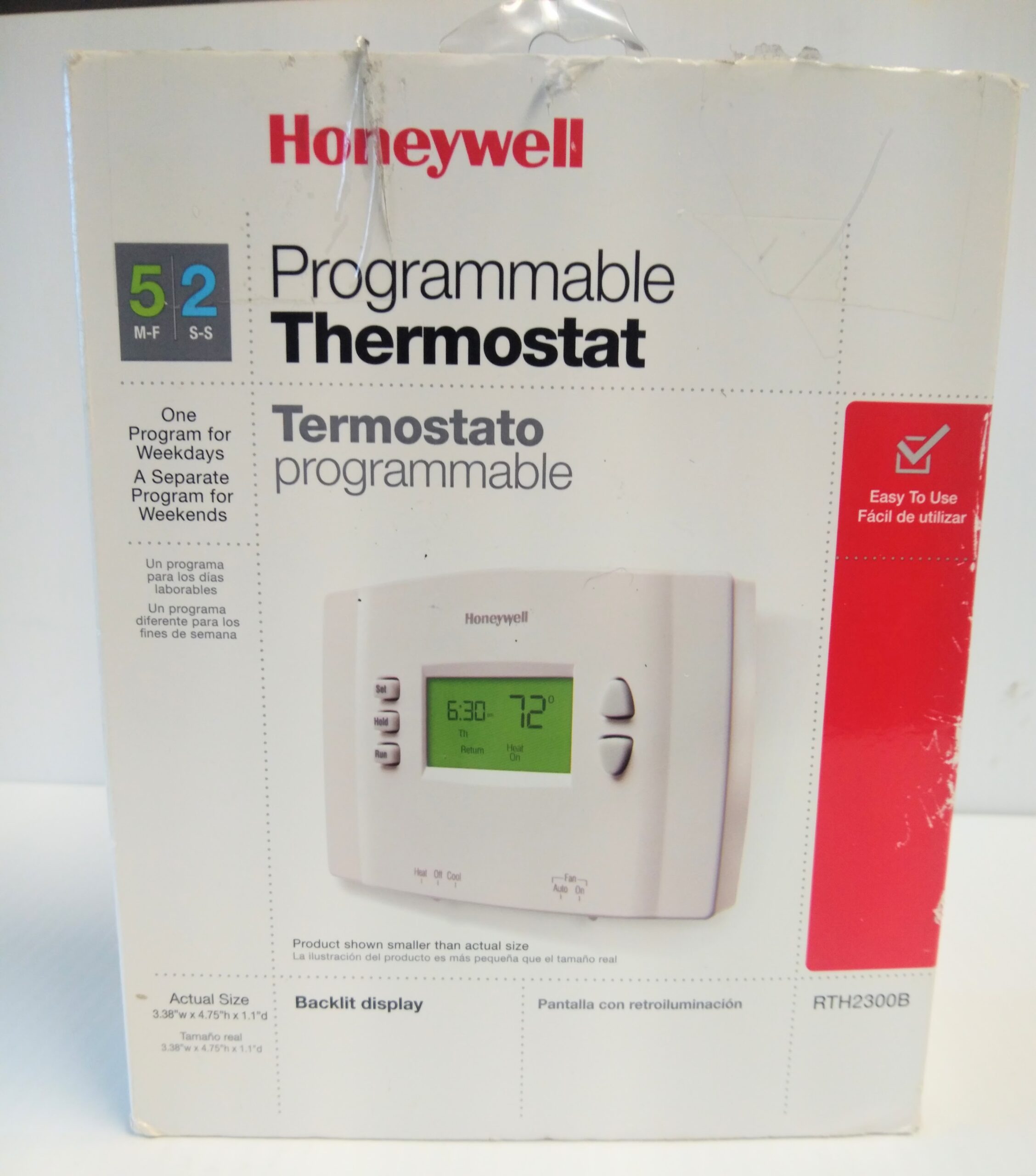 Honeywell Home RTH2300B 5-2 Day Programmable Thermostat White