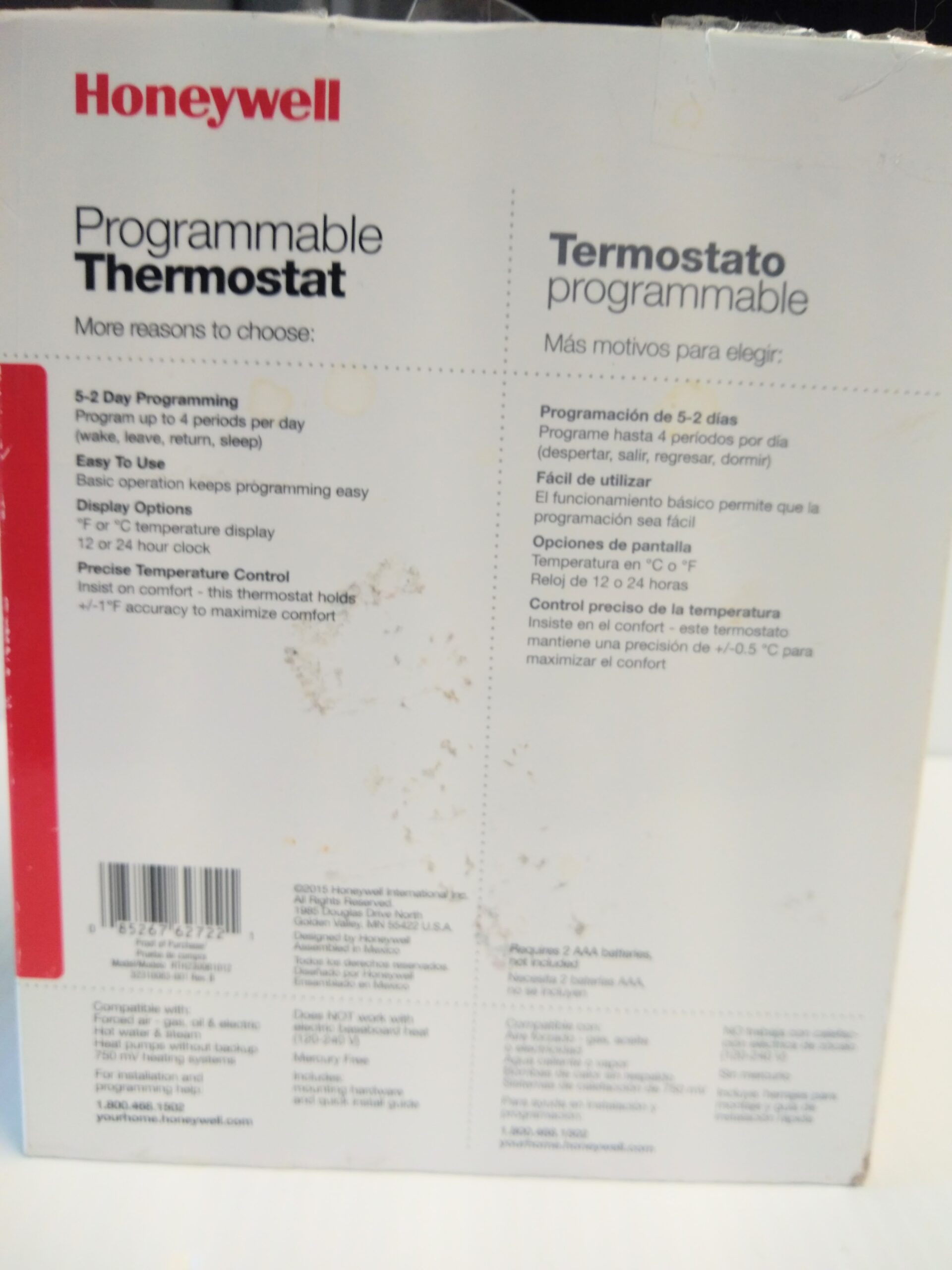 Honeywell Home RTH2300B 5-2 Day Programmable Thermostat White - Image 2