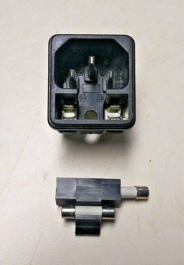 IEC Male Chassis Mount Computer Power Receptacle w/ 6A Fuse and Spare - Image 2