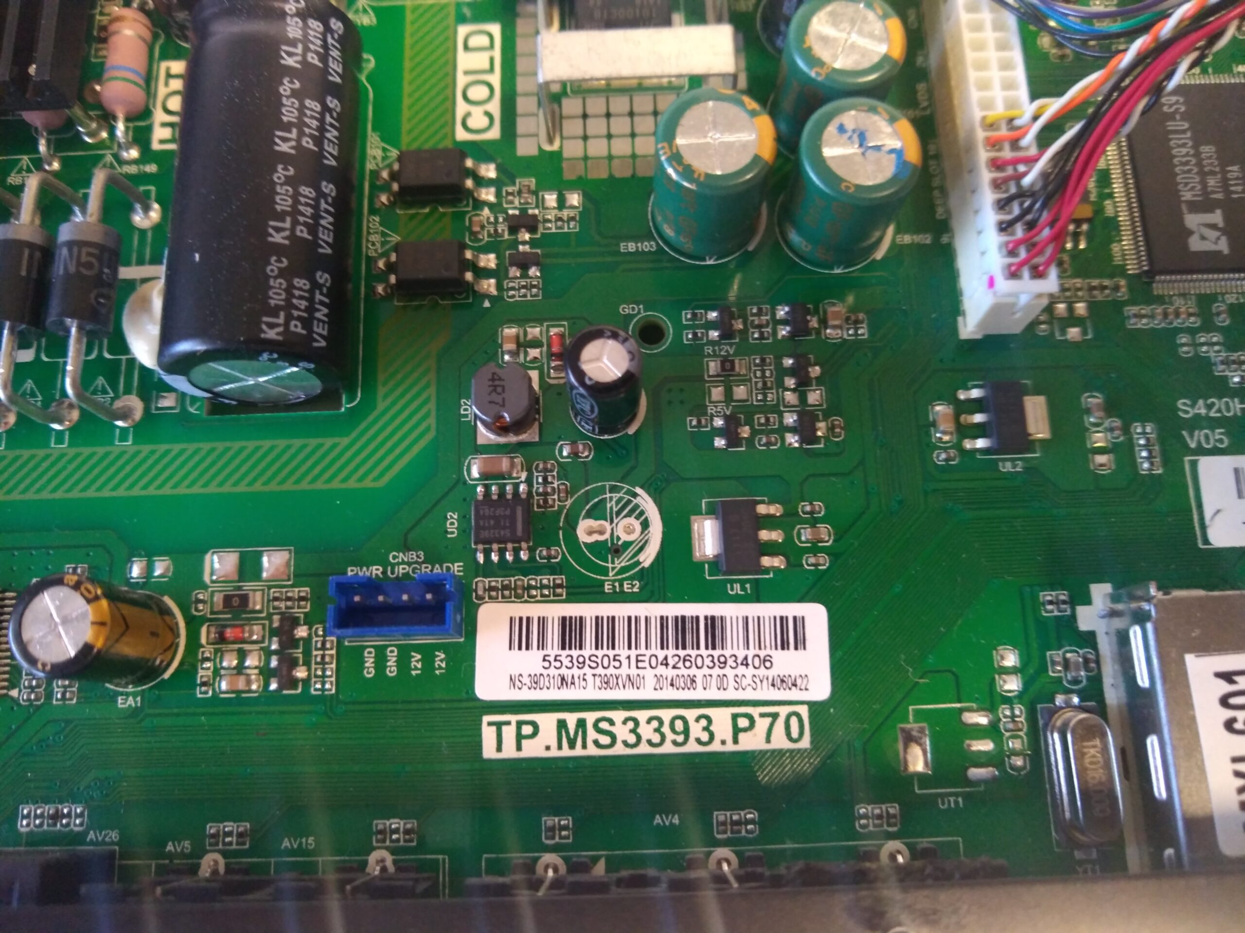 INSIGNIA Model NS-39D310NA15 TV Main Board a31 - Image 2