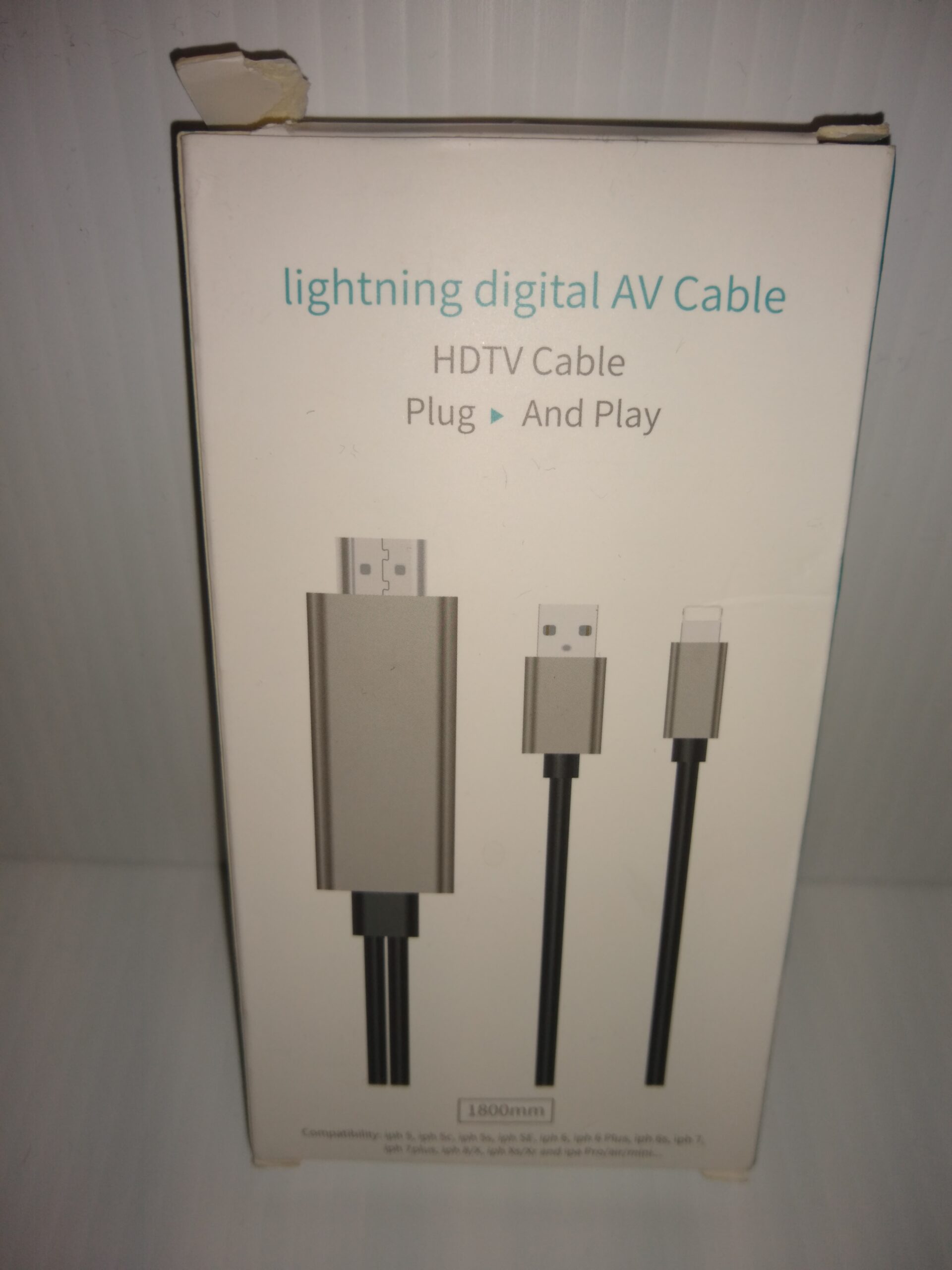 Lightning Digital HDTV AV Cable Plug and Play 1800mm for Apple iPhone iPad