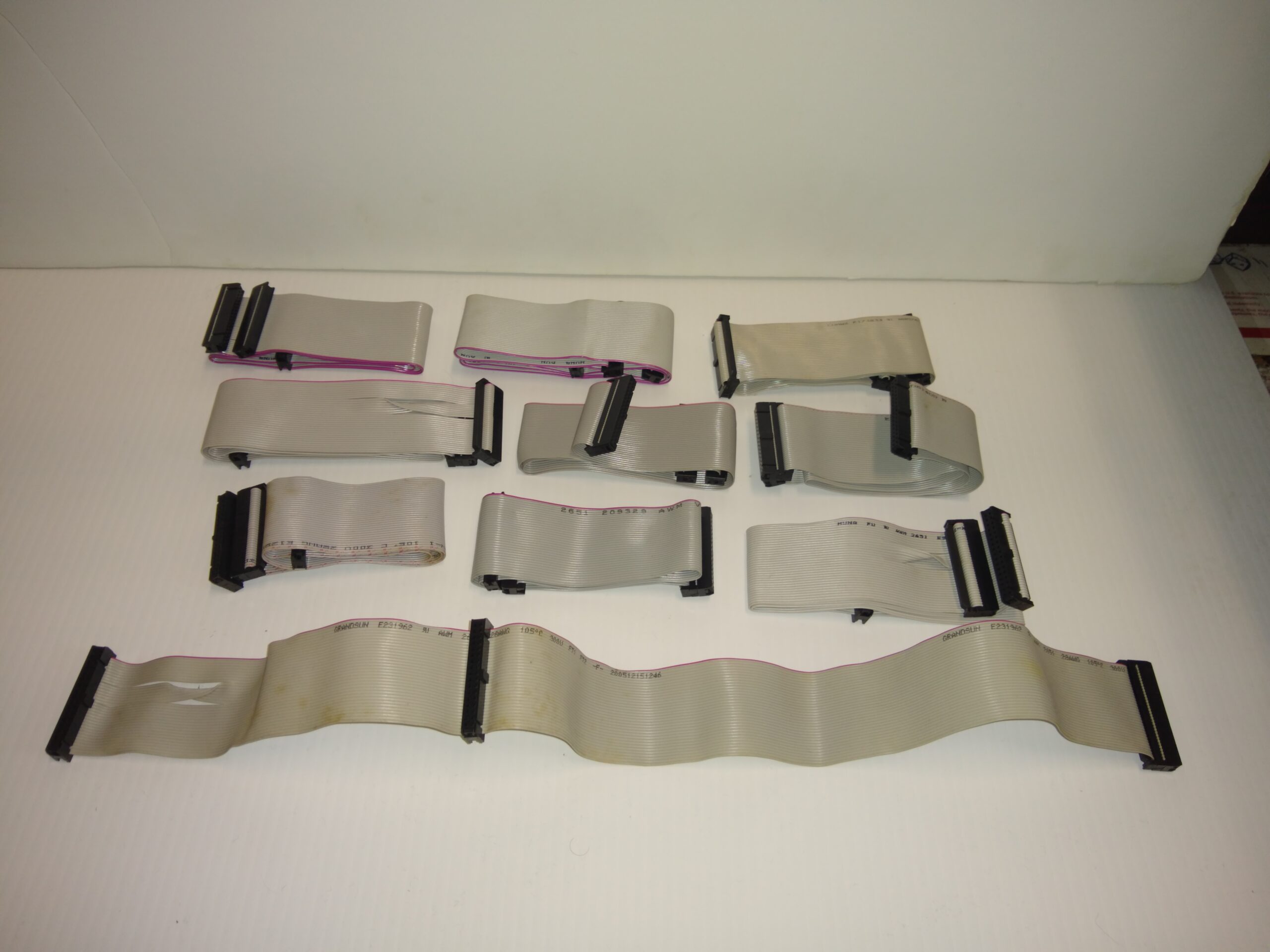 Lot of 10 Floppy Disk Hard Drive Ribbon Cable 34 Pin w/IDE & Slot Connectors a2