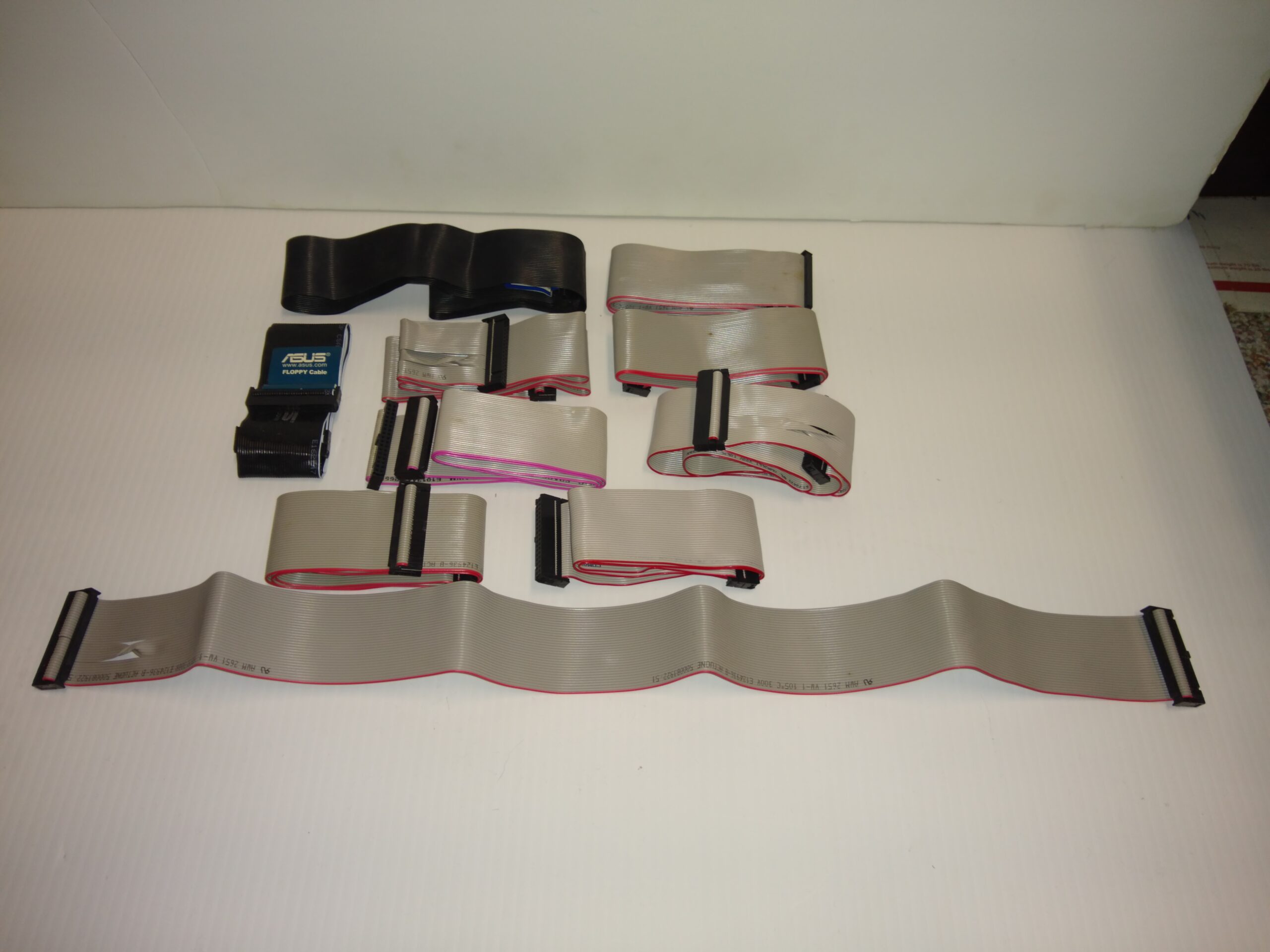 Lot of 10 Floppy Disk Ribbon Hard Drive Cable 34 Pin End Connectors a1