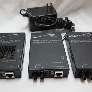 Lot of 3 Transition Networks Ethernet 100BASE-TX E-100BTX-FX-04 E-PSW-FX-03