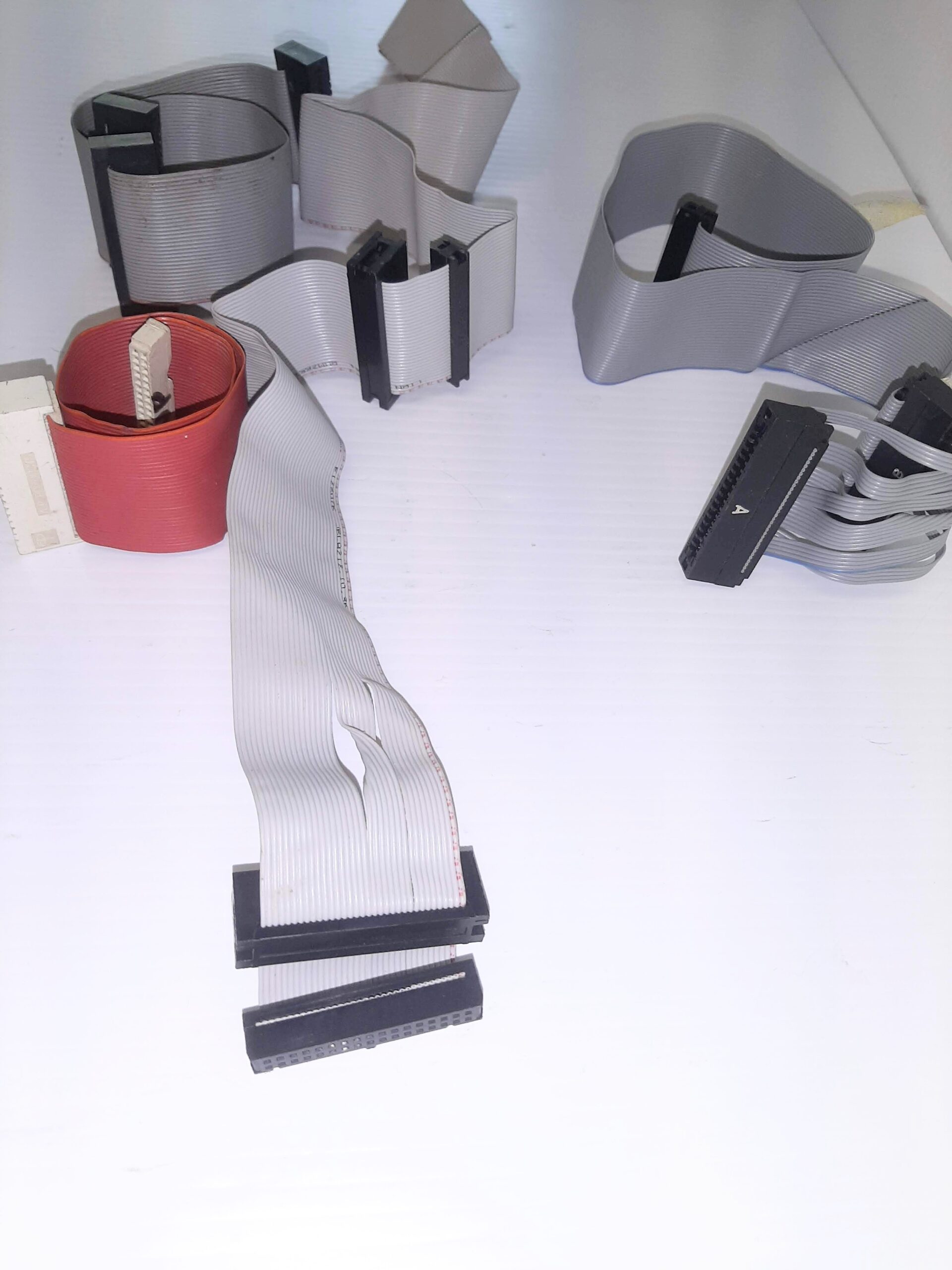 Lot of 4 Floppy Flat Ribbon Cable with Slot connectors 34 pin Varying Lengths a1 - Image 3