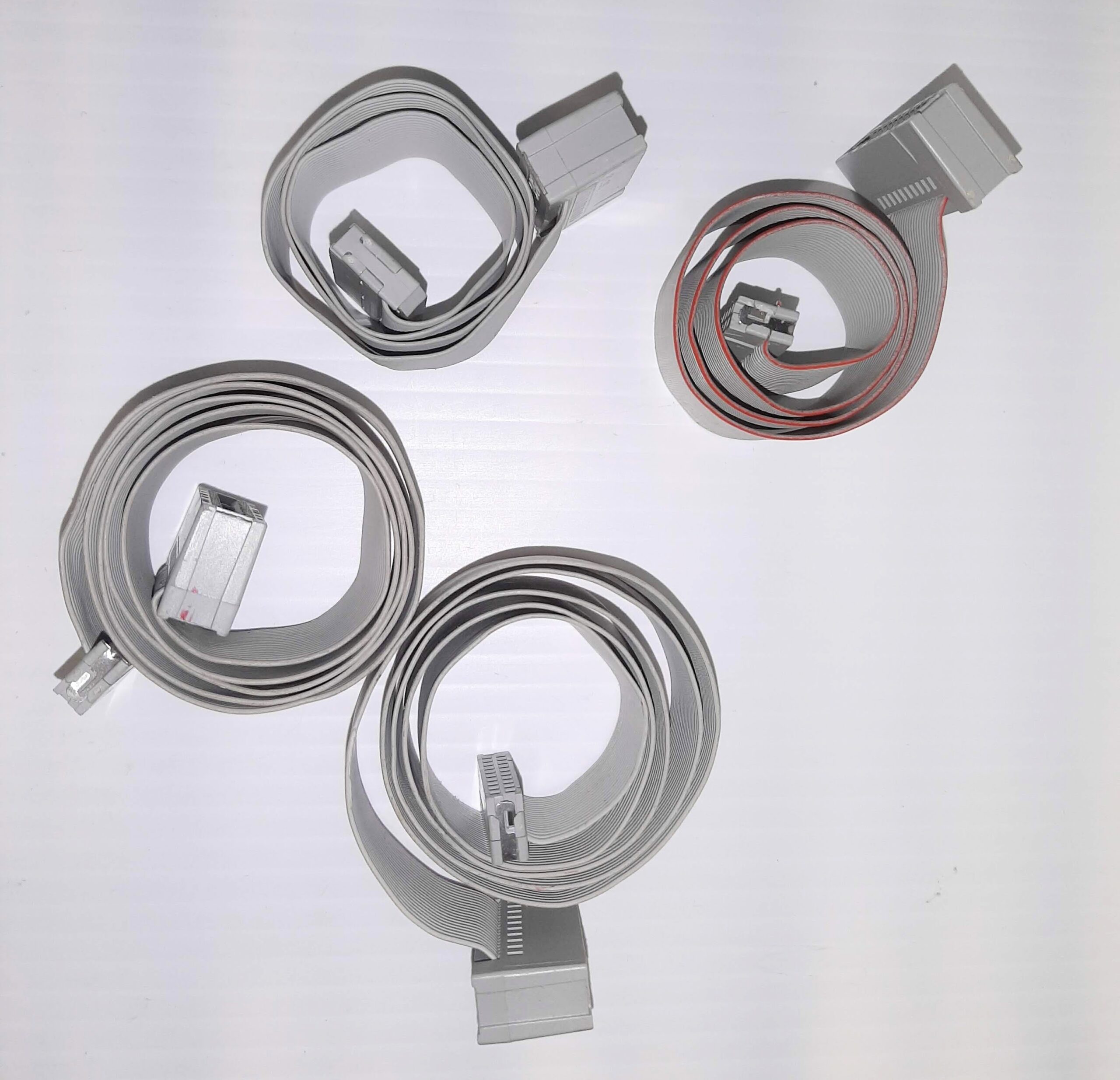 Lot of 4 IDC 24 Pin Flat Ribbon Cable Female w/ Slot Connectors