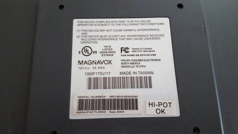 Magnavox 15MF605T/17 E238609 15" Flat Screen LCD HD TV Monitor - Image 3