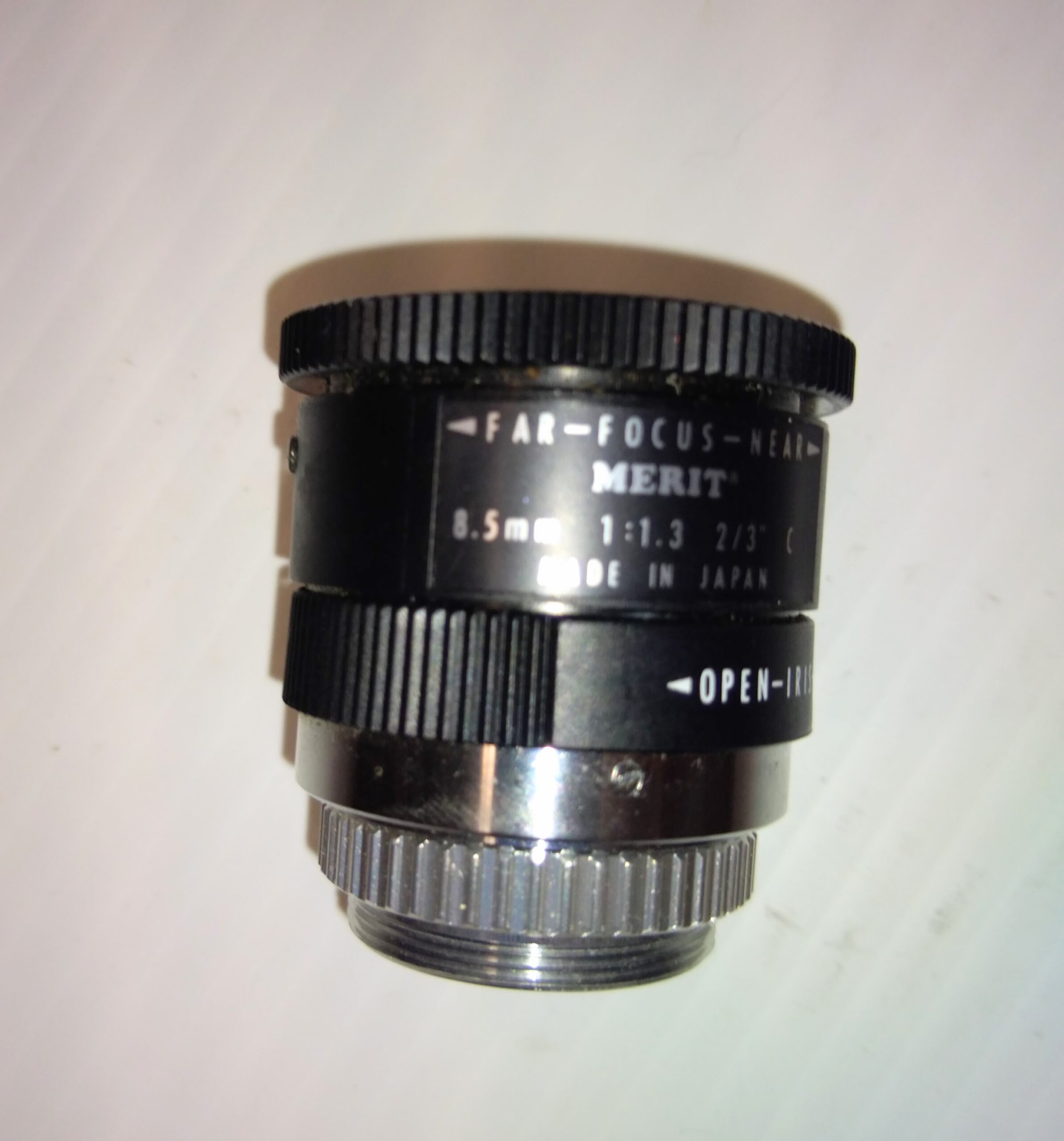 Merit CC TV Manual Focus Lens 8.5mm 1:1.3 2/3" C-Mount
