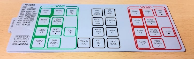 New Daktronics  Sport Insert for Allsport 5000 Control Console LL-2437 Football