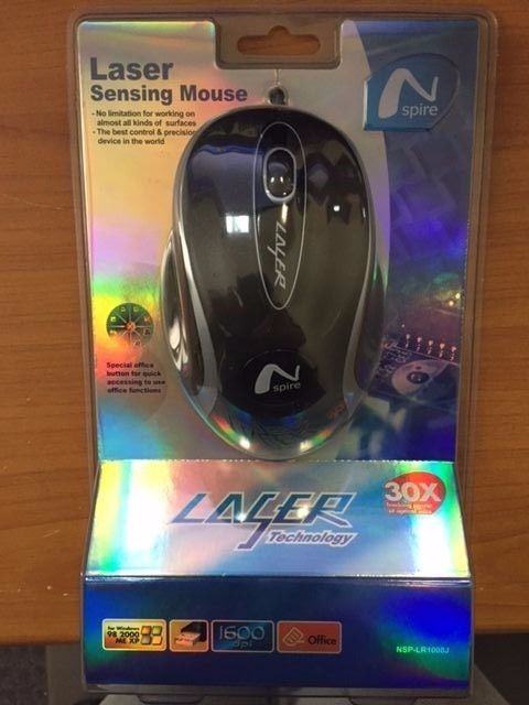 Nspire Laser Sensing Mouse Model LR1000J - NIB; 30x tracking power of optical