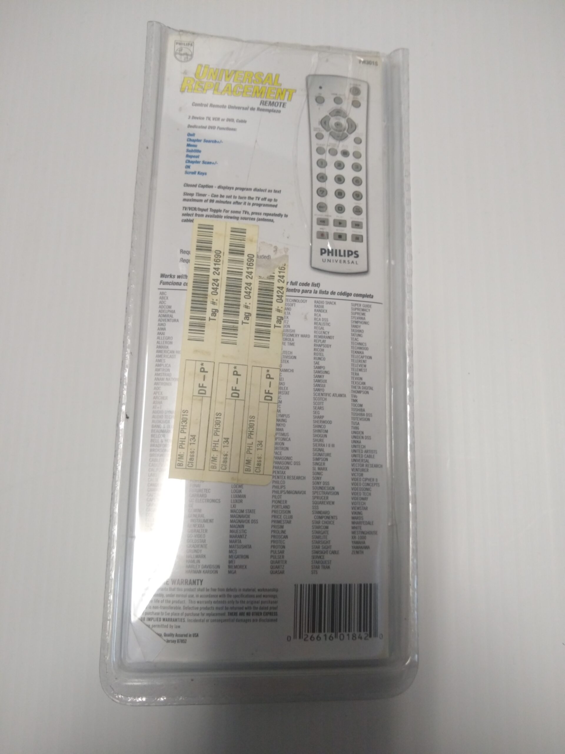 Philips Universal Replacement Remote Control TV VCR/DVD CBL/SAT - Image 4