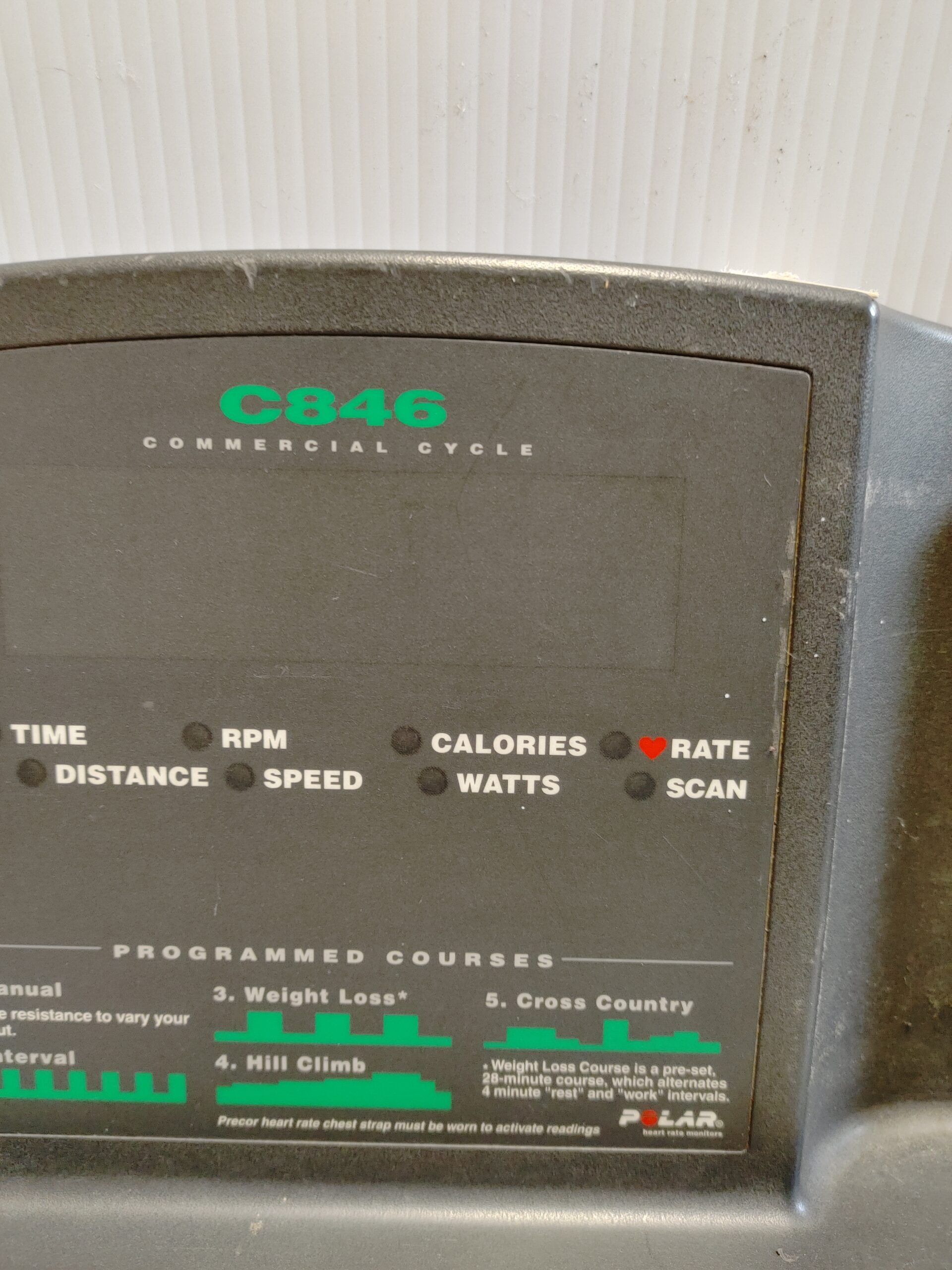 Precor C846 Commercial Exercise Cycle Faceplate/Overlay Only No Electronics - Image 2