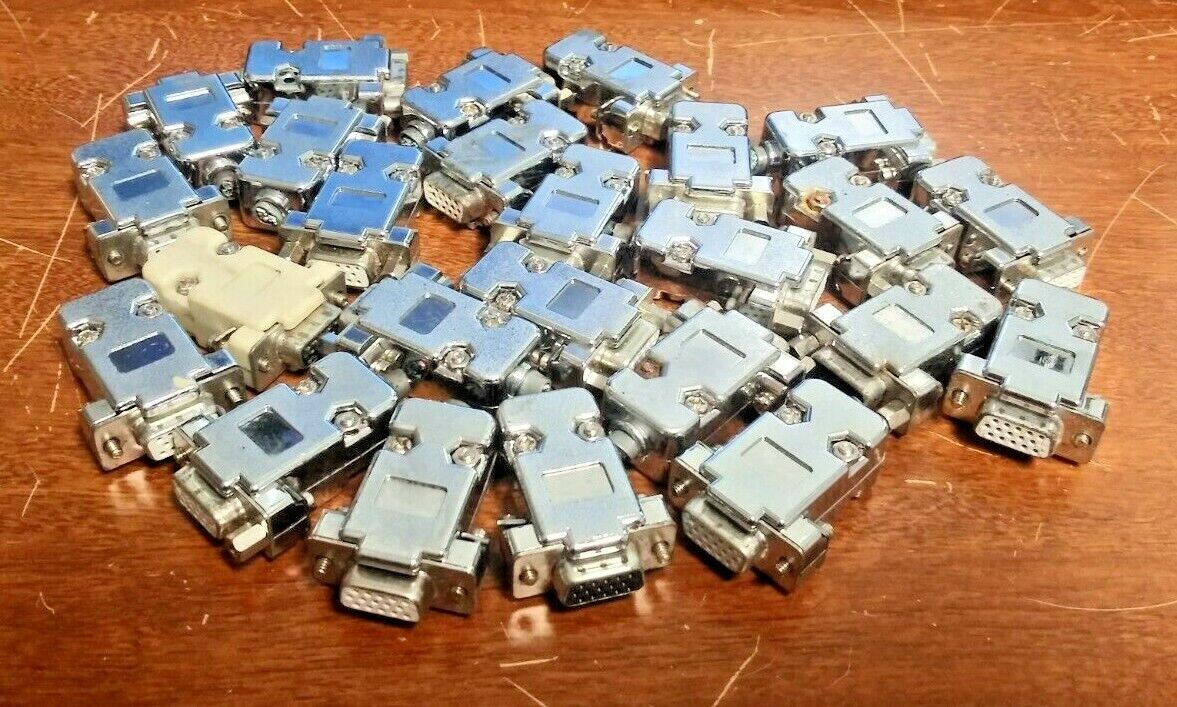 Qty 25 DB-HD15 solder cup Female Connectors & Hood, 25x Good Quality