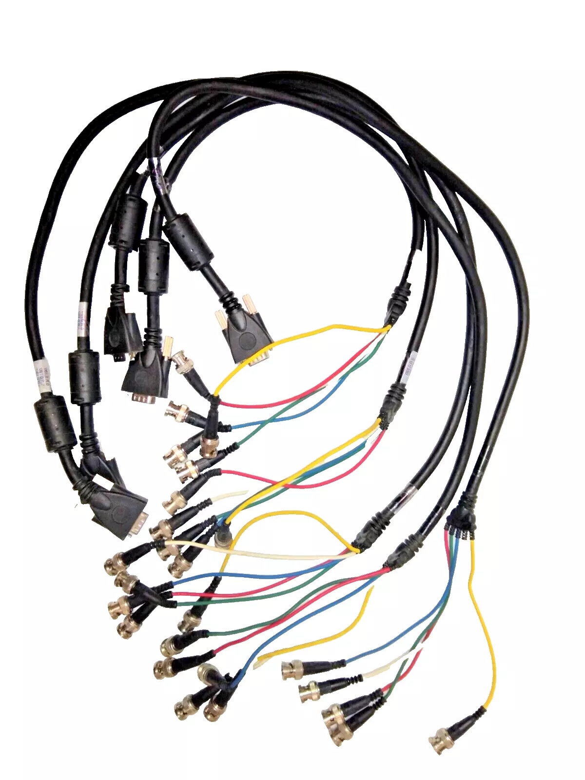 Qty 5x,VGA Male(HD15) to 5-BNC Fe (gold) 2 ft Cable Adapter RGBHV, High Quality - Image 2