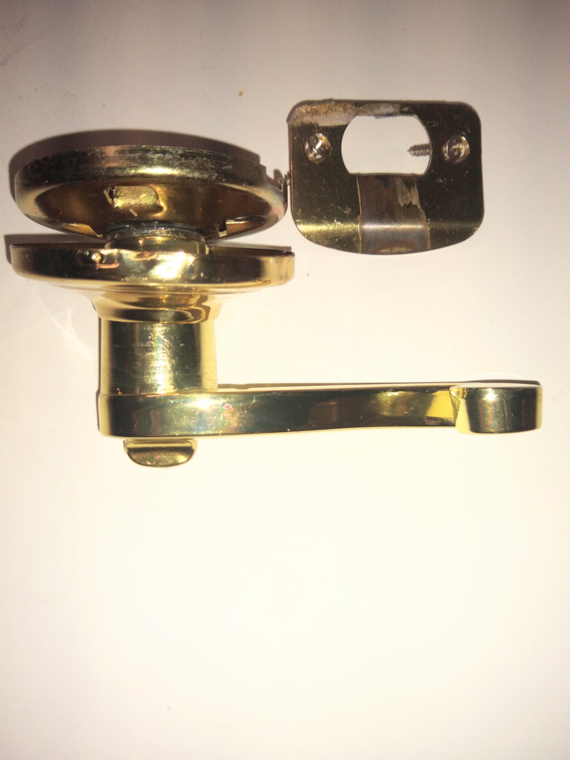 Scroll two way Polished Brass Passage Door handle Set W/Face Plate - Image 3