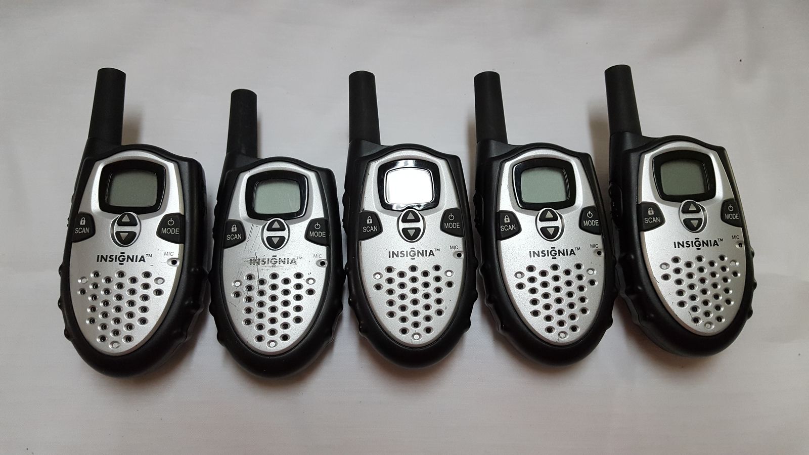 Set of  5 Insignia 2-Way Radios with Docks and Cables IN-FRKF003 - Image 2