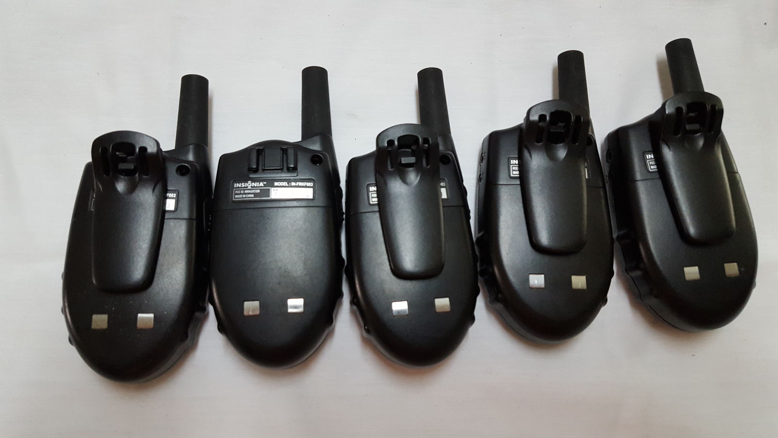 Set of  5 Insignia 2-Way Radios with Docks and Cables IN-FRKF003 - Image 3