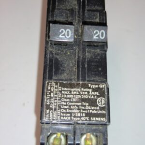 Siemens Q2020 Circuit Breaker, 20/20 A, 120 /240v 2-1 Pole