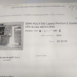 Sony PCG-F350 Laptop Pentium II 366MHz CPU SL3AG A8056288A