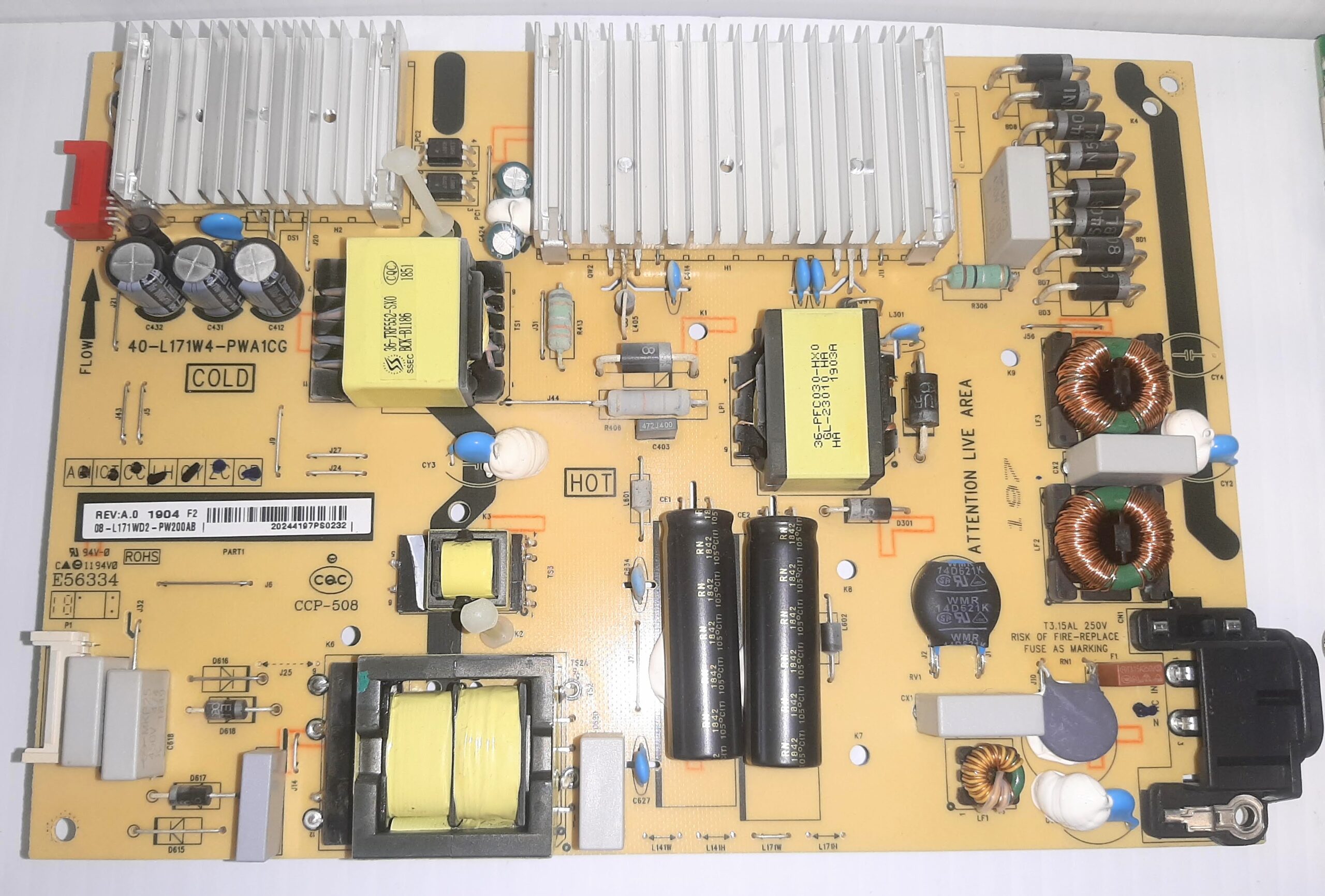TCL Model 65S425 TV PCB Board Set a129