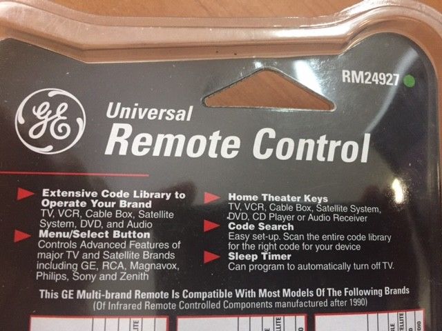 Universal GE Remote RM24927 Factory Sealed; Controls 8 Devices - Image 4