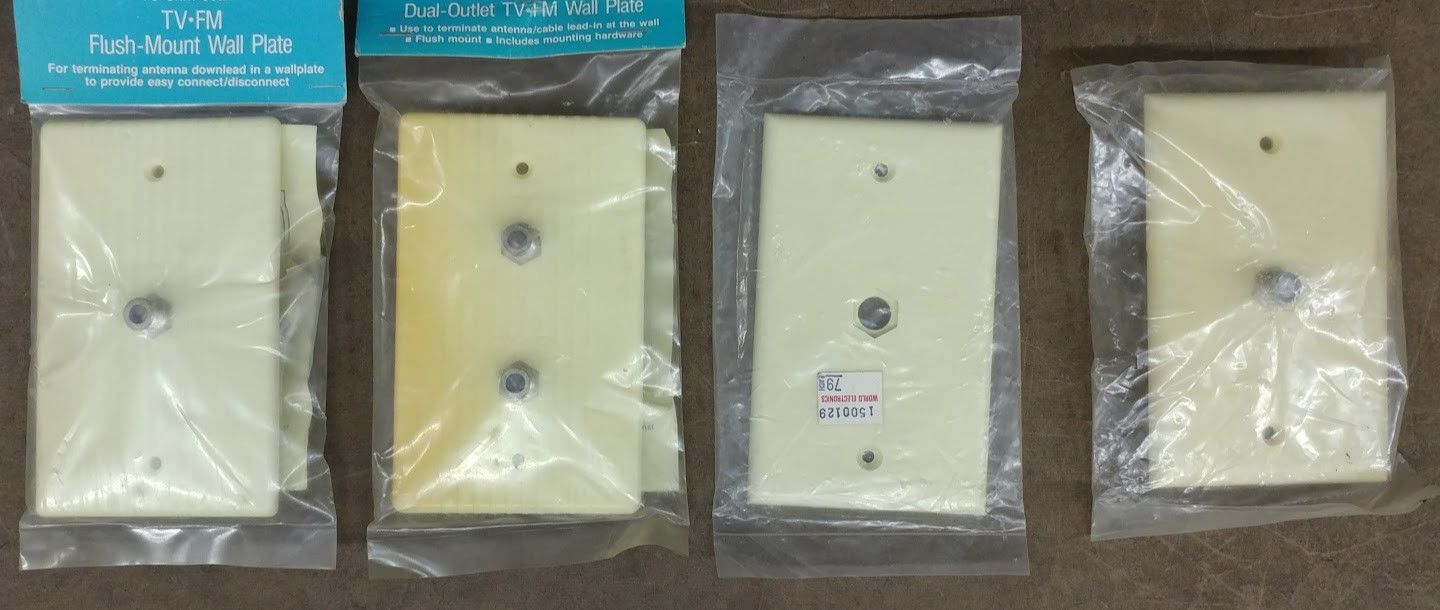 Vintage Lot of 22 Coax Wall Plates