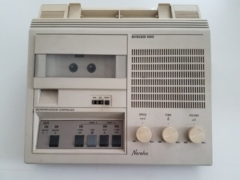 Vintage Norelco System 500 Minicassette Transcriber Machine